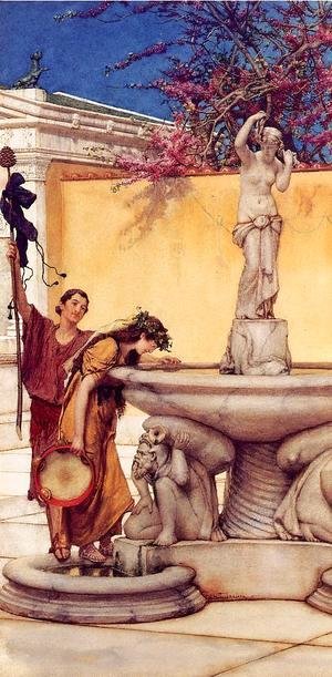 Sir Lawrence Alma-Tadema - Between Venus and Bacchus