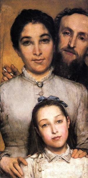 Sir Lawrence Alma-Tadema - Portrait of Aime-Jules Dalou, his Wife and Daughter