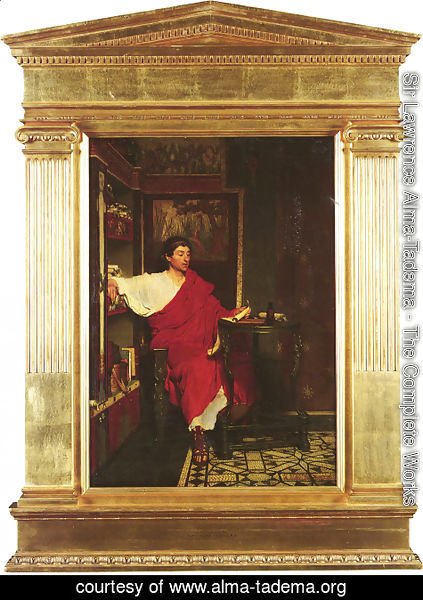 Sir Lawrence Alma-Tadema - A Roman Scribe Writing Dispatches