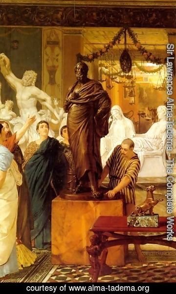 Sir Lawrence Alma-Tadema - A Sculpture Gallery in Rome at the Time of Agrippa