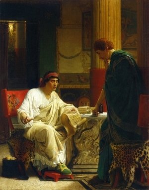 Sir Lawrence Alma-Tadema - Vespasian Hearing from One of His Generals of the Taking of Jerusalem by Titus