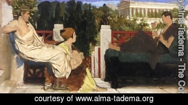 Sir Lawrence Alma-Tadema - Figures on the Terrace by the Acropolis