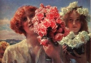 Young Girls with Roses