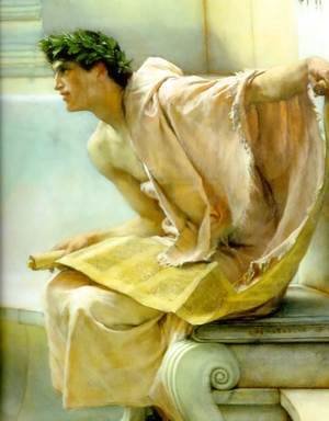 Sir Lawrence Alma-Tadema - A Reading From Homer   Detail