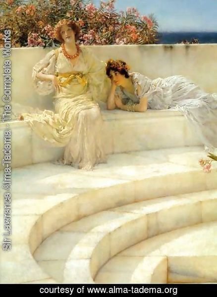 Sir Lawrence Alma-Tadema - Under The Roof Of Blue Ionian Weather   Detail