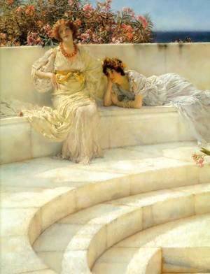 Sir Lawrence Alma-Tadema - Under The Roof Of Blue Ionian Weather   Detail