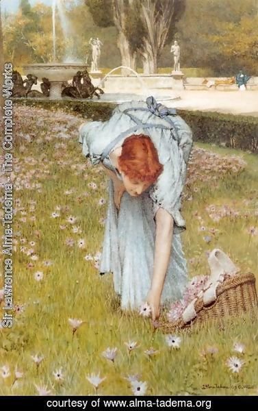 Sir Lawrence Alma-Tadema - Flora (or Spring in the Gardens of the Villa Borghese)