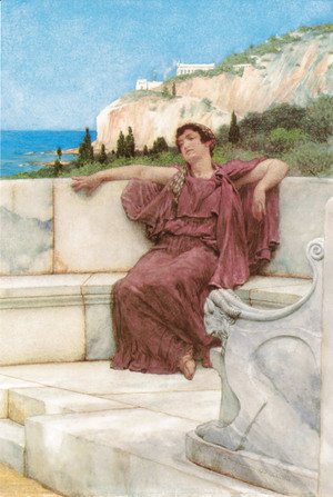 Sir Lawrence Alma-Tadema - A Female Figure Resting (or Dolce far Niente)