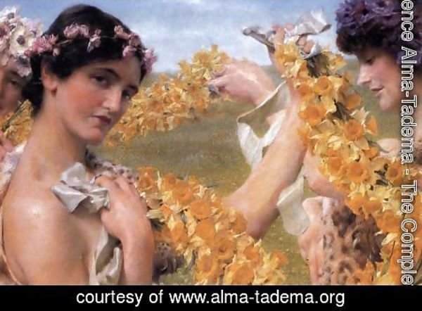 Sir Lawrence Alma-Tadema - When Flowers Return