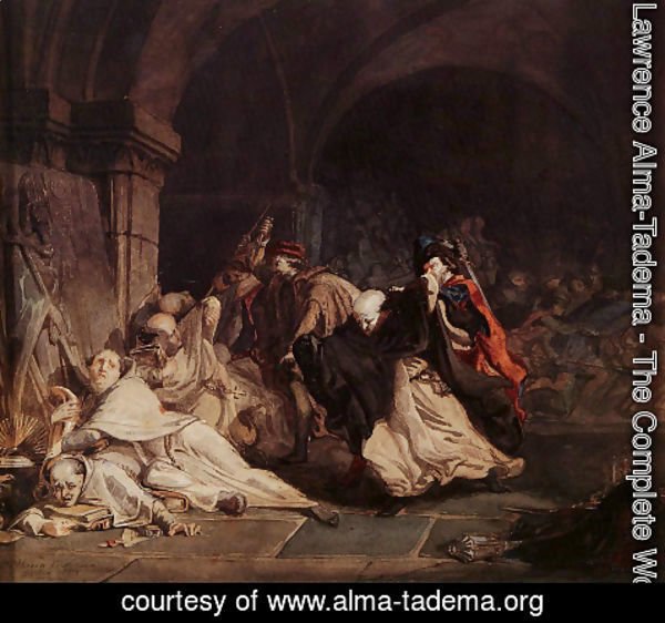 Sir Lawrence Alma-Tadema - The Massacre of the Monks of Tamond
