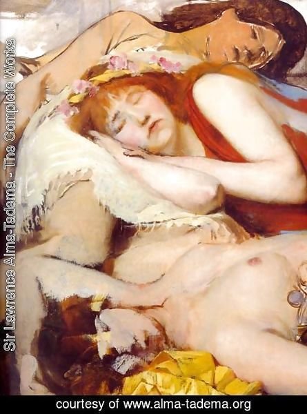 Sir Lawrence Alma-Tadema - Exhausted Maenides after the Dance