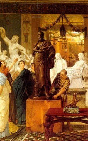 Sir Lawrence Alma-Tadema - A Sculpture Gallery in Rome at the Time of Agrippa