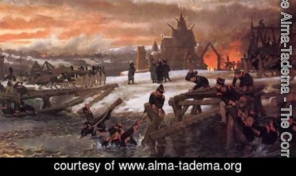 Sir Lawrence Alma-Tadema - The Crossing of the River Berizina - 1812