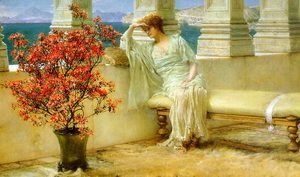 Sir Lawrence Alma-Tadema - Her Eyes are with Her Thoughts and They are Far Away