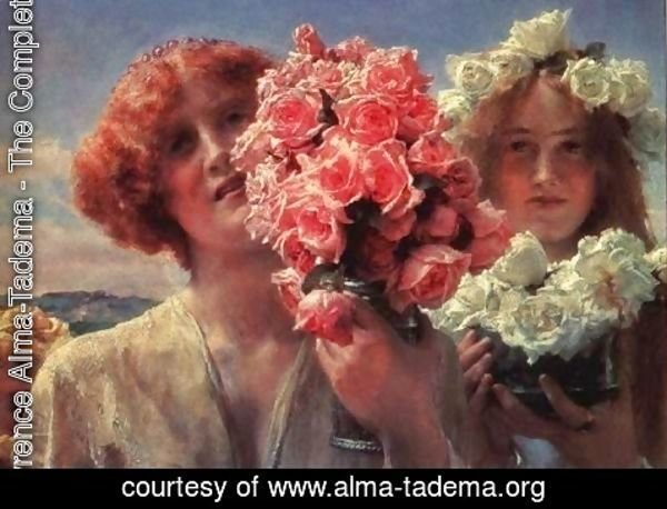 Sir Lawrence Alma-Tadema - Young Girls with Roses