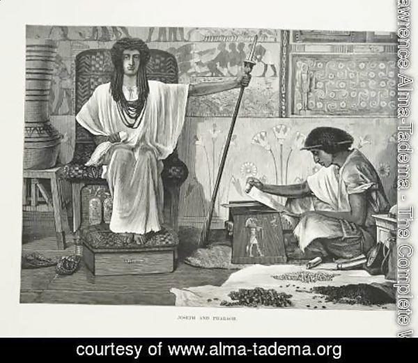 Sir Lawrence Alma-Tadema - Depiction of Joseph reading to the Pharaoh