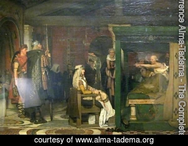 Sir Lawrence Alma-Tadema - Fredegunda Praetextatus visit on his deathbed