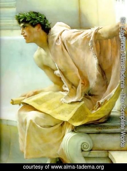 Sir Lawrence Alma-Tadema - A Reading From Homer   Detail