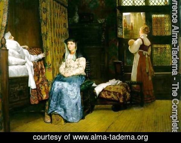 Sir Lawrence Alma-Tadema - A Birth Chamber  Seventeenth Century