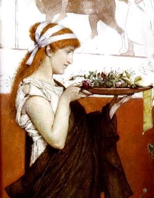 Sir Lawrence Alma-Tadema - A Votive Offering   Detail